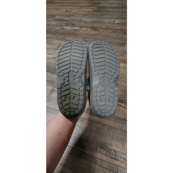 Crocs Classic Lined Grey Clog Size M 7 W 9. Pre-owned Box38 - Picture 5 of 9